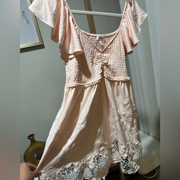 VENUS Pink Off-Shoulder Ruffled Mini Dress - Picture 3 of 8